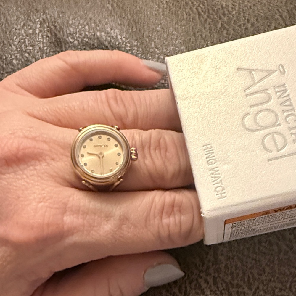 Invicta Mini Angel Women's Rose Gold Ring Watch - 17.5mm